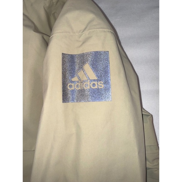Adidas MYSHELTER RAIN.RDY Jacket Beige Tan Waterproof Hooded Coat XS Women's - Picture 15 of 16
